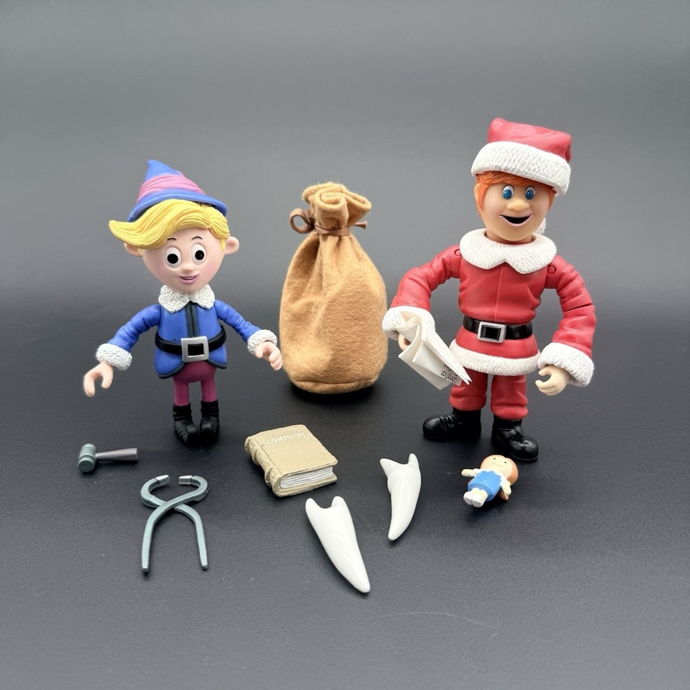 Vintage Santa Claus Is Comin' To Town Kris Kringle & Hermey Elf Figure Lot 2004